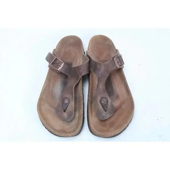 Birkenstock Gizeh Sandals Shoes LEATHER Women's Shoes Thongs Flip Flops 37 / 6 - Picture 2 of 16